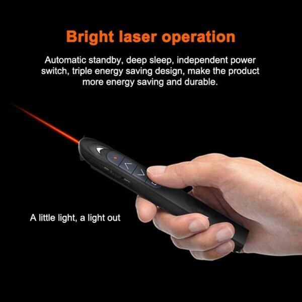 XM930 2.4GHz Wireless Laser PowerPoint Page Turning Pen Multimedia Wireless Presentation Projection Pen with USB Receiver, Support Low Battery Remind, Remote Control Distance: 100m, 100m White, 100m Black - Image 10