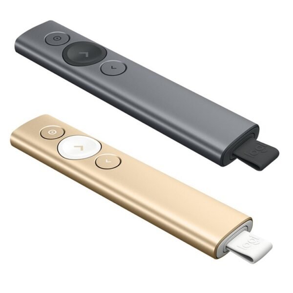 Logitech Spotlight 2.4Ghz USB Wireless Presenter PPT Remote Control Flip Pen, Spotlight (Grey), Spotlight (Gold) - Image 2
