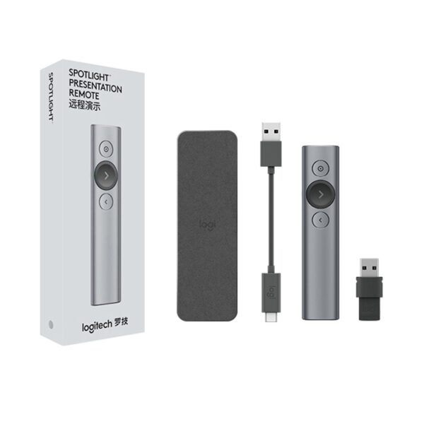 Logitech Spotlight 2.4Ghz USB Wireless Presenter PPT Remote Control Flip Pen, Spotlight (Grey), Spotlight (Gold) - Image 3