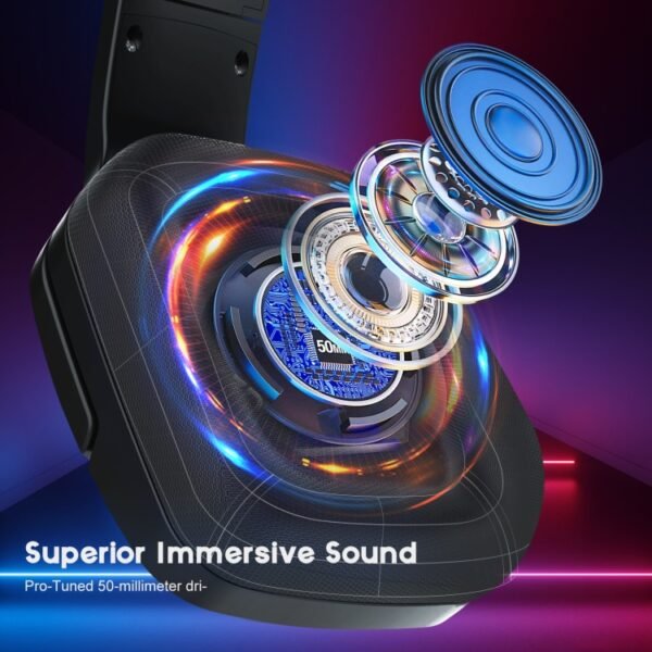 Soulbytes S12 USB + 3.5mm 4 Pin Adjustable RGB Light Gaming Headset with Mic, S12 - Image 3