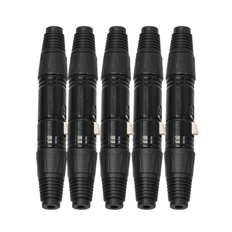 5 Pairs Black 3 Pin XLR Audio Cable Connector Male and Female