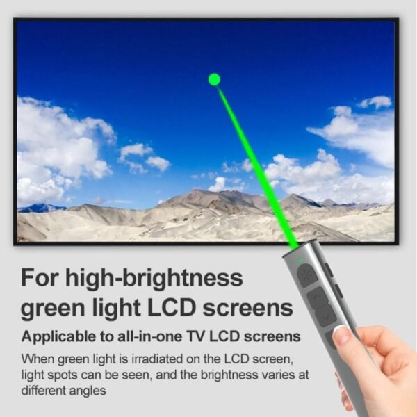 Doosl Dsit038 2.4GHz Wireless Presenter PowerPoint Clicker Representation Remote Control Green Laser Pointer, Control Distance: 100m - Image 7