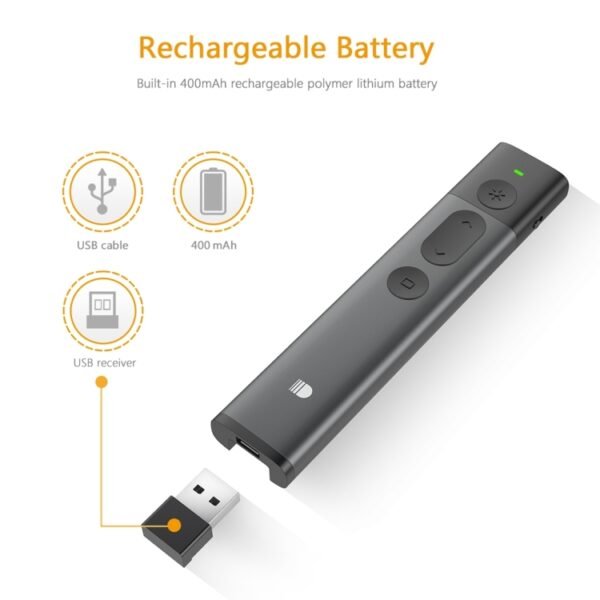 DOOSL DSIT036 Red Laser Pointer 2.4GHz Wireless Presenter PowerPoint Clicker - Image 5