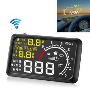 X3 Bluetooth 5.5 inch Car OBDII / EUOBD HUD Vehicle-mounted Head Up Display Security System, Support Speed & Fuel Consumption, Overspeed Alarm, Water Temperature, etc, X3 5.5 inch