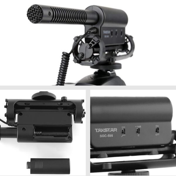 SGC-598 Condenser Recording Microphones Professional Photography Interview Dedicated Microphones for DSLR & DV Camcorder(Black) - Image 3