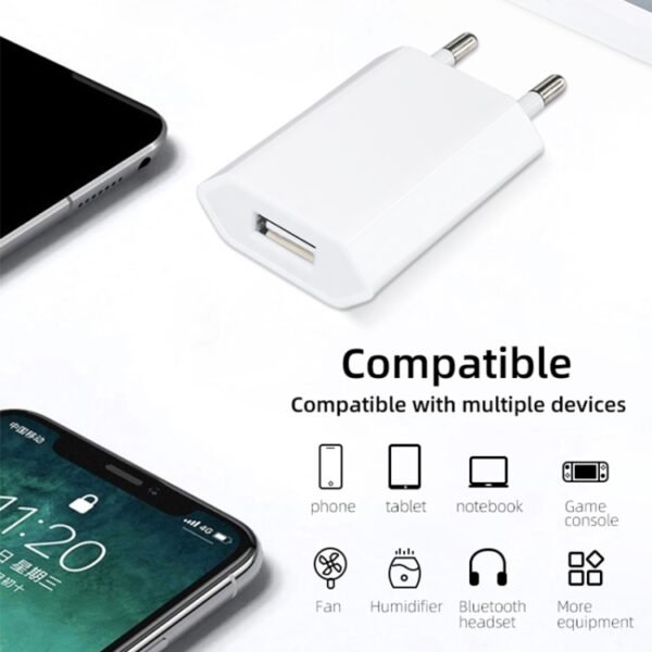 5V / 1A EU Socket USB Charger Adapter For  iPhone, Galaxy, Huawei, Xiaomi, LG, HTC and Other Smart Phones, Rechargeable Devices - Image 6