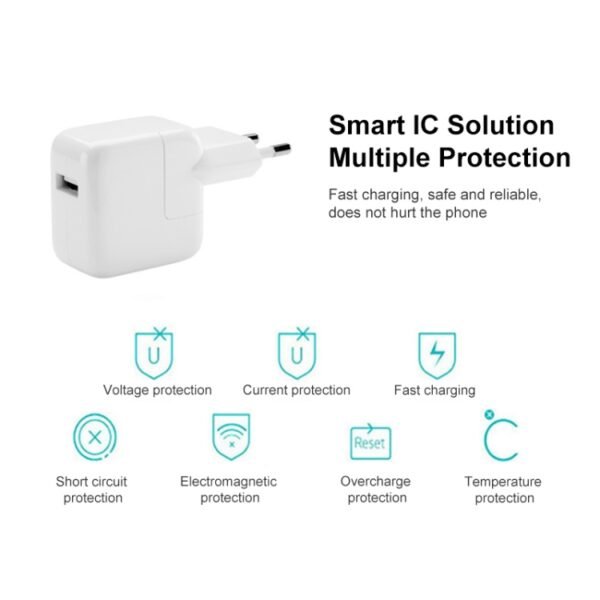 5V 2A High Quality EU Plug USB Charger Adapter(White) - Image 5