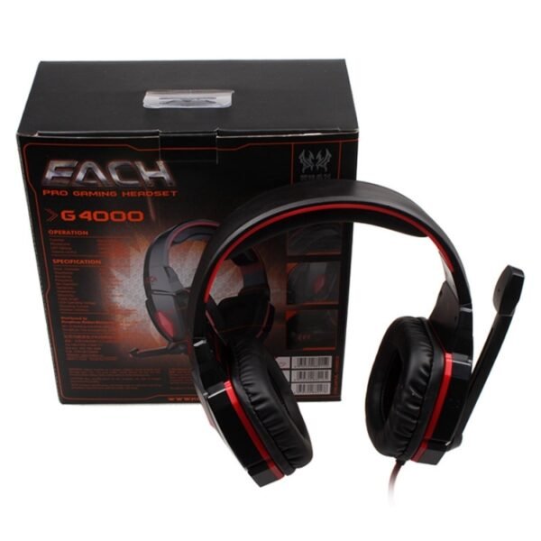 EACH G4000 Stereo Gaming Headset with Mic Volume Control & LED Light for Computer, Cable Length: 2.2m - Image 11