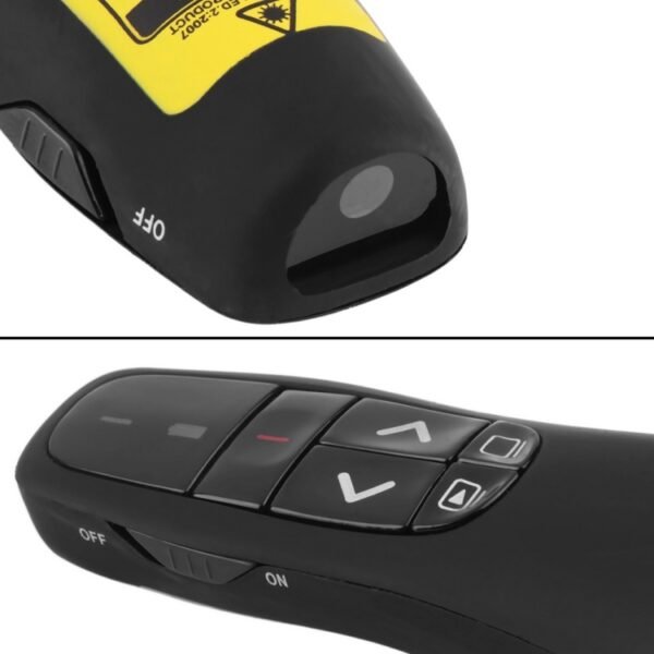 Multimedia Presenter with Laser Pointer & USB Receiver for Projector / PC / Laptop, Control Distance: 15m (R400)(Black) - Image 6