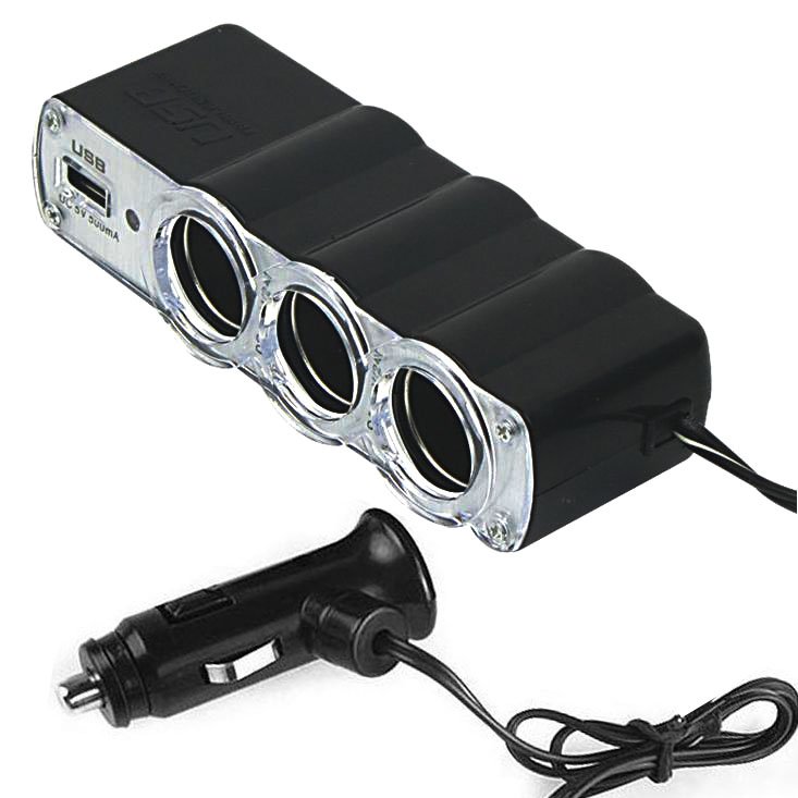 12V / 24V USB Charger Supply & Triple Socket