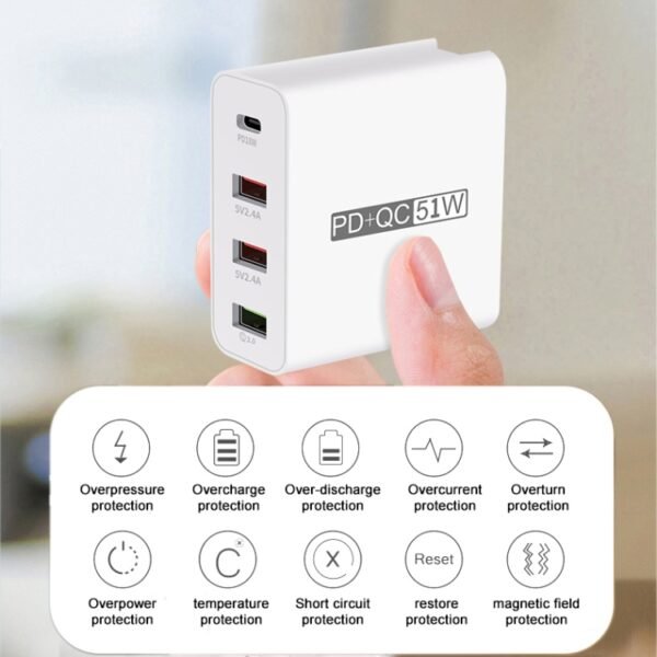 WLX-A6 4 Ports Quick Charging USB Travel Charger Power Adapter, AU Plug - Image 6