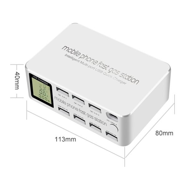 818D 8 In 1 Multi-function USB Charging Station Smart Socket Holder Stand - Image 3