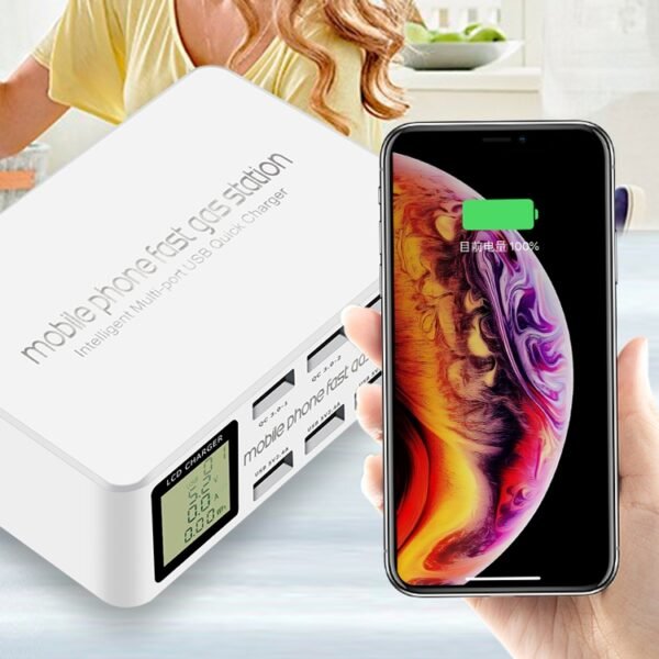 818D 8 In 1 Multi-function USB Charging Station Smart Socket Holder Stand - Image 9