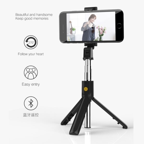 K07 Bluetooth 4.0 Mobile Phone Adjustable Bluetooth Selfie Stick Self-timer Pole Tripod - Image 4