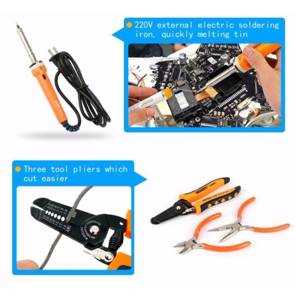 JAKEMY JM-P14 Welding Repair Tools Set Toolbox Bag Wire Stripper Pliers Screwdriver, US Plug - Image 4