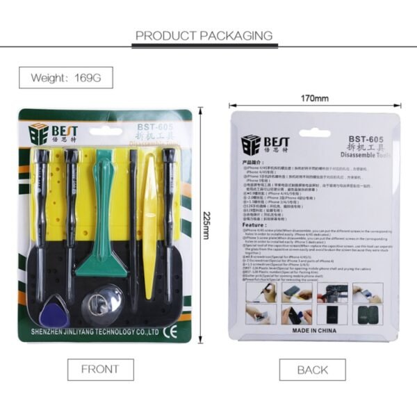 10 in 1 BEST BST-605 Tool Kit Disassemble Opening Tools For iPhone 3 / 4 / 4S / 5 - Image 7