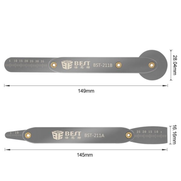 BEST BST-211A/B Universal Mobile Phone Repair Opener Tool Metal Disassemble Crowbar Metal Steel Pry Tool Set - Image 2