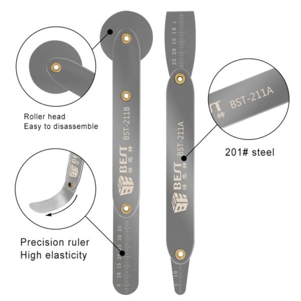 BEST BST-211A/B Universal Mobile Phone Repair Opener Tool Metal Disassemble Crowbar Metal Steel Pry Tool Set - Image 3