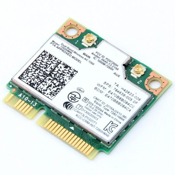 Dual Band Wireless Wifi Card for Intel 7260HMW Mini PCI-E 2.4G / 5Ghz WLAN Bluetooth 4.0 Wifi Card 802.11 ac / a / b / g / n - Image 4