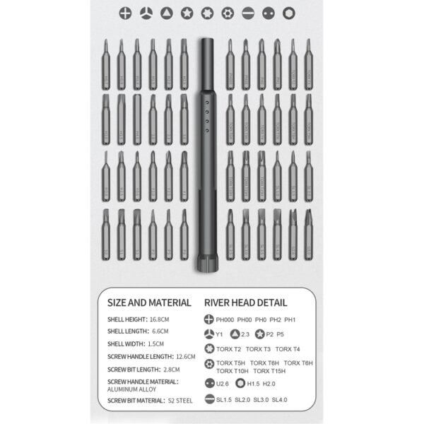 24 in 1 S2 Precision Screwdriver Set, 24 in 1(Grey) - Image 2