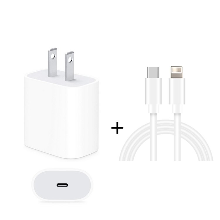 2 in 1 PD 18W Single 8 Pin Interface Travel Charger + 3A PD3.0 USB-C / Type-C to 8 Pin Fast Charge Data Cable Set, Cable Length: 1m, 18W 1m