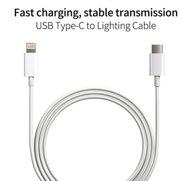 2 in 1 PD 18W Single 8 Pin Interface Travel Charger + 3A PD3.0 USB-C / Type-C to 8 Pin Fast Charge Data Cable Set, Cable Length: 1m, 18W 1m - Image 4