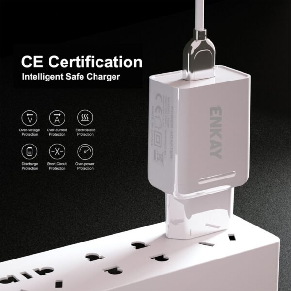 ENKAY Hat-Prince T033 18W USB QC 3.0 Fast Charging Travel Charger Power Adapter, EU Plug - Image 4