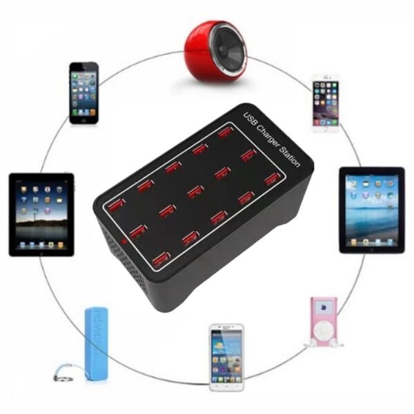XLD-A7 100W 15 USB Ports Fast Charger Station Smart Charger, AC 100-240V, 100W 15 USB Ports EU Plug, 100W 15 USB Ports US Plug, 100W 15 USB Ports AU Plug, 100W 15 USB Ports UK Plug - Image 4