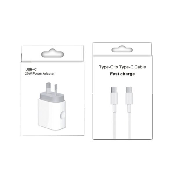 20W PD 3.0 Travel Fast Charger Power Adapter with USB-C / Type-C to Type-C Fast Charge Data Cable, AU Plug, 1m, 2m - Image 6