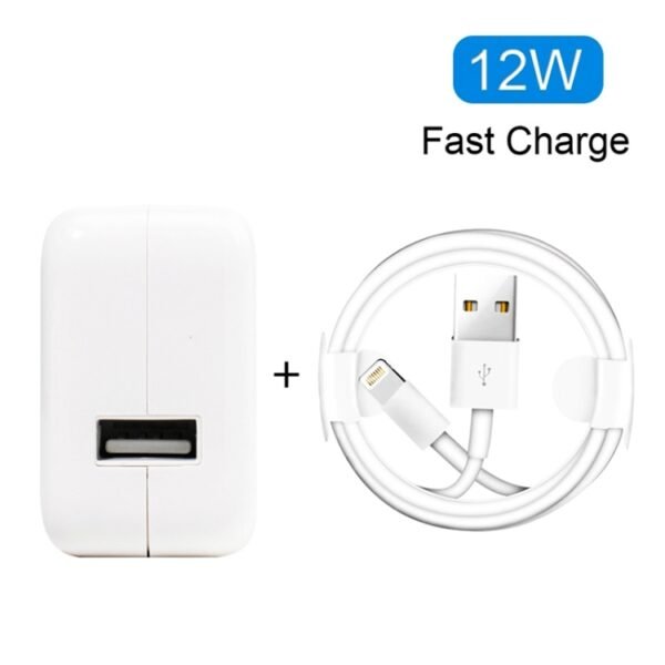 12W USB Charger + USB to 8 Pin Data Cable for iPad / iPhone / iPod Series, UK Plug - Image 4