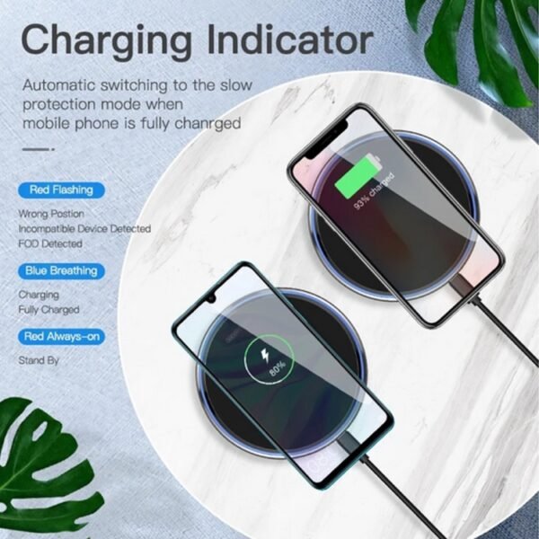 WX-69 10W Ultra-thin Wireless Charger Mirror Wireless Charger for Mobile Phone, 10W - Image 4