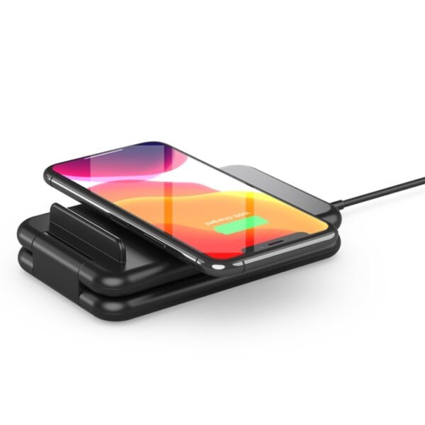 15W 3 in 1 Foldable Qi Fast Wireless Charger Station Phone Holder for iPhones & iWatchs & Airpods - Image 4