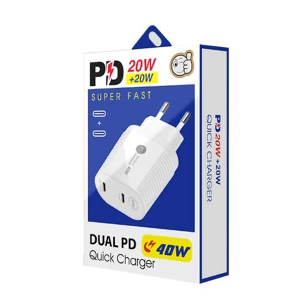 40W Dual Port PD / Type-C Fast Charger for iPhone / iPad Series, EU Plug, EU Plug - Image 6