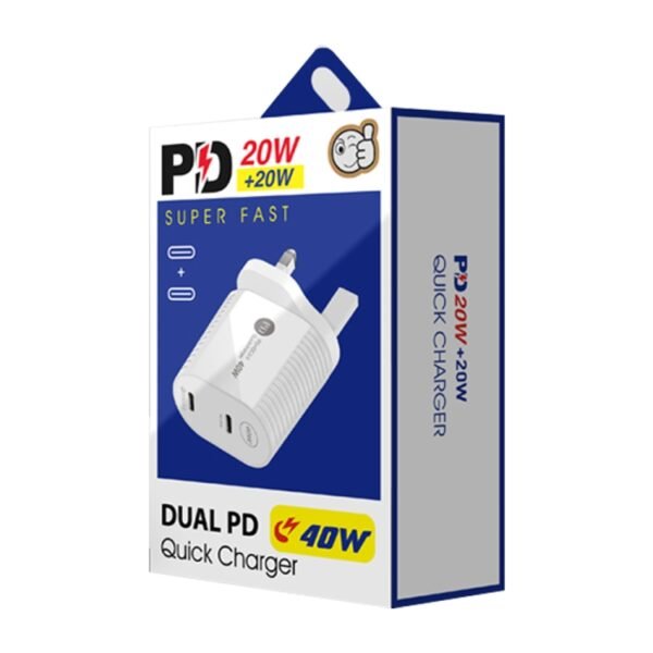40W Dual Port PD / Type-C Fast Charger with Type-C to 8 Pin Data Cable, UK Plug, UK Plug + Type-C to 8 Pin Cable - Image 6