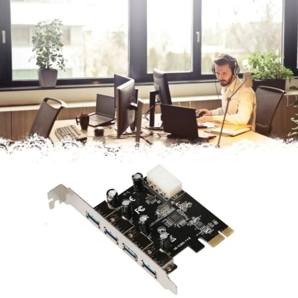 4 Port USB 3.0 Pci Express Expansion Card Pci-E Adapter - Image 4