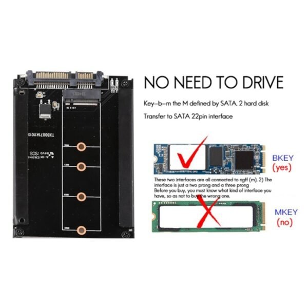 M.2 to SATA3.0 Expansion Card 22-pin Adapter 2.5-inch SSD Interface Conversion Card - Image 5