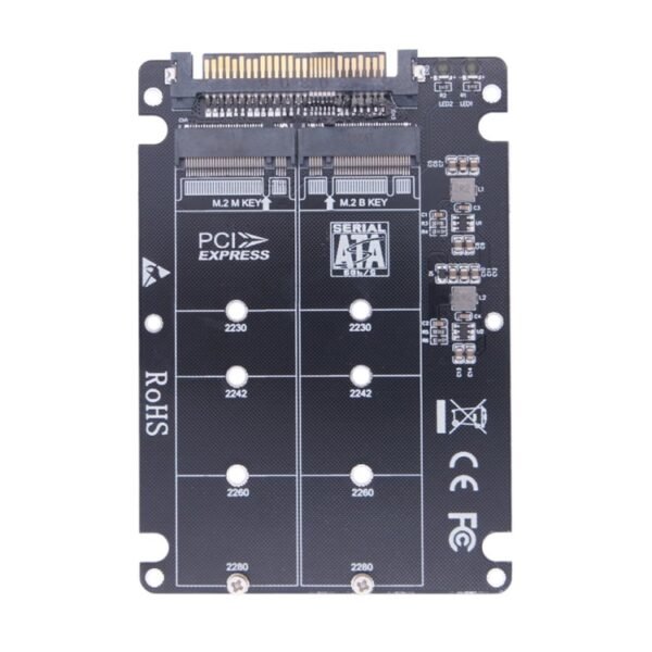 2 Ports NGFF M.2 NVME to U.2 SFF-8639 Adapter Card - Image 2
