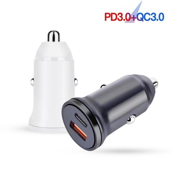 WKN-707 PD 20W USB-C / Type-C + QC 3.0 25W USB Mini Car Charger with USB-C / Type-C to 8 Pin Data Cable, Cable Length: 1m - Image 2
