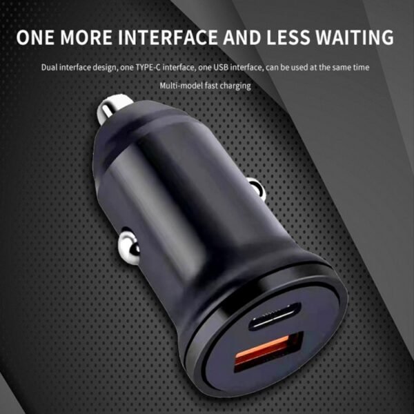 WKN-707 PD 20W USB-C / Type-C + QC 3.0 25W USB Mini Car Charger with USB-C / Type-C to 8 Pin Data Cable, Cable Length: 1m - Image 5