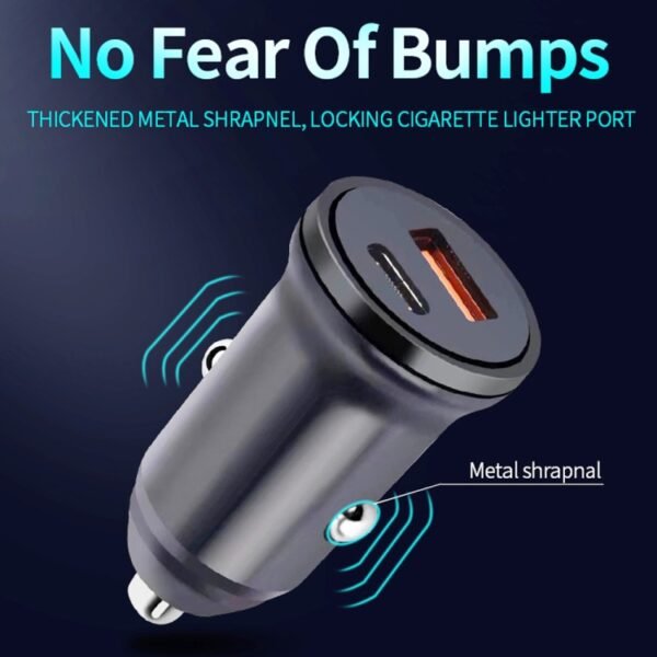 WKN-707 PD 20W USB-C / Type-C + QC 3.0 25W USB Mini Car Charger with USB-C / Type-C to 8 Pin Data Cable, Cable Length: 1m - Image 6