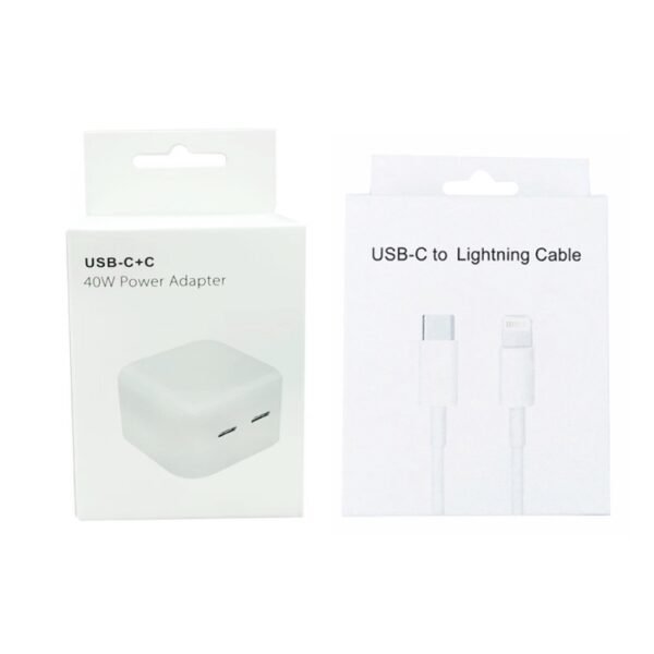 SDC-40W Dual PD USB-C / Type-C Ports Charger with Type-C to 8 Pin Data Cable, UK Plug, UK Plug + 1m 8 Pin Cable, UK Plug + 1.5m 8 Pin Cable, UK Plug + 2m 8 Pin Cable - Image 8