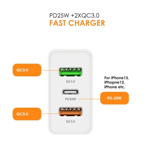 45W PD3.0 + 2 x QC3.0 USB Multi Port Quick Charger, UK Plug, UK Plug - Image 4