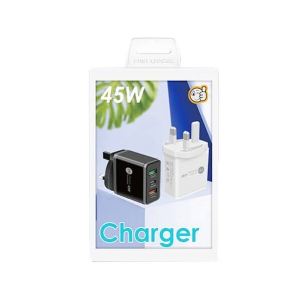 45W PD3.0 + 2 x QC3.0 USB Multi Port Quick Charger, UK Plug, UK Plug - Image 7