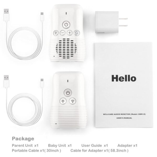 DBM-8 Wireless Audio Two-way Talk Back Baby Monitor, Intercom Sound Alert for Infant, DBM-8(US Plug), DBM-8(EU Plug), DBM-8(UK Plug), DBM-8(AU Plug) - Image 3