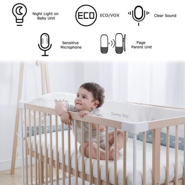 DBM-8 Wireless Audio Two-way Talk Back Baby Monitor, Intercom Sound Alert for Infant, DBM-8(US Plug), DBM-8(EU Plug), DBM-8(UK Plug), DBM-8(AU Plug) - Image 5