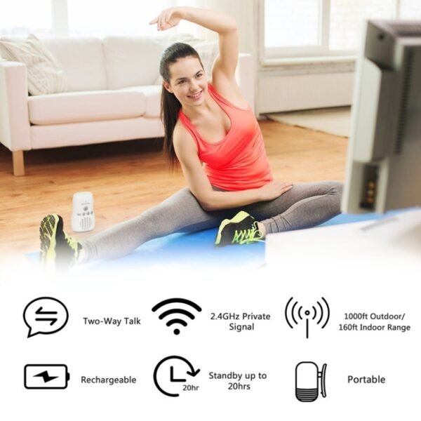 DBM-8 Wireless Audio Two-way Talk Back Baby Monitor, Intercom Sound Alert for Infant, DBM-8(US Plug), DBM-8(EU Plug), DBM-8(UK Plug), DBM-8(AU Plug) - Image 6
