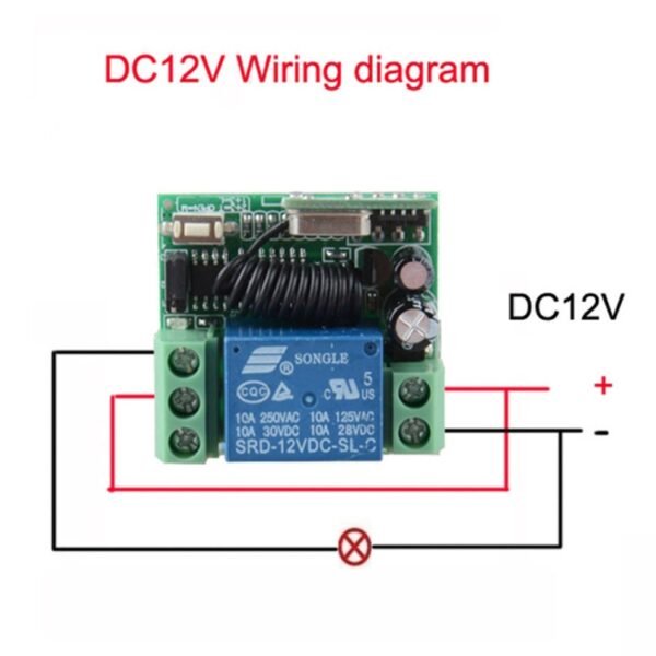 12V 10A RF Wireless Remote Control Switch 1CH Relay Receiver - Image 8