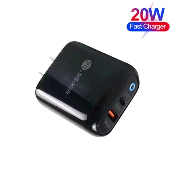 PD04 Type-C + USB Mobile Phone Charger with Type-C to 8 Pin Cable, US Plug, US Plug + Type-C to 8 Pin Cable - Image 7
