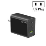 GaN PD65W Type-C x 2 + USB3.0 Laptop Adapter for Apple MacBook Series ,US Plug