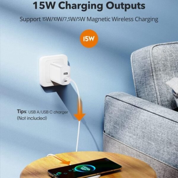 DS-WXC103 15W Max MagSafe Magnetic Wireless Charger for iPhone 15/14/13 / AirPods Pro, No Adapter - Image 4